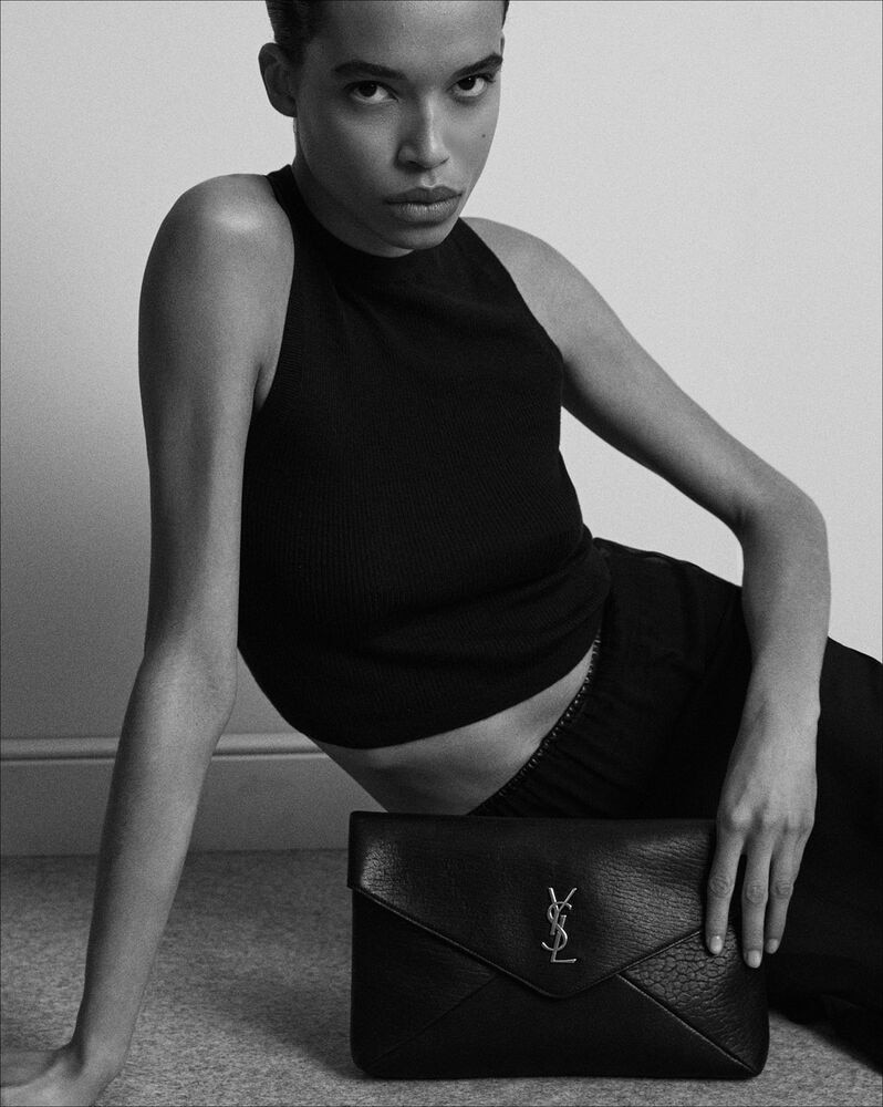 CASSANDRE large envelope pouch in suede