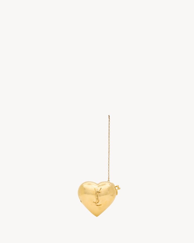 EVENING mini heart minaudière in brass