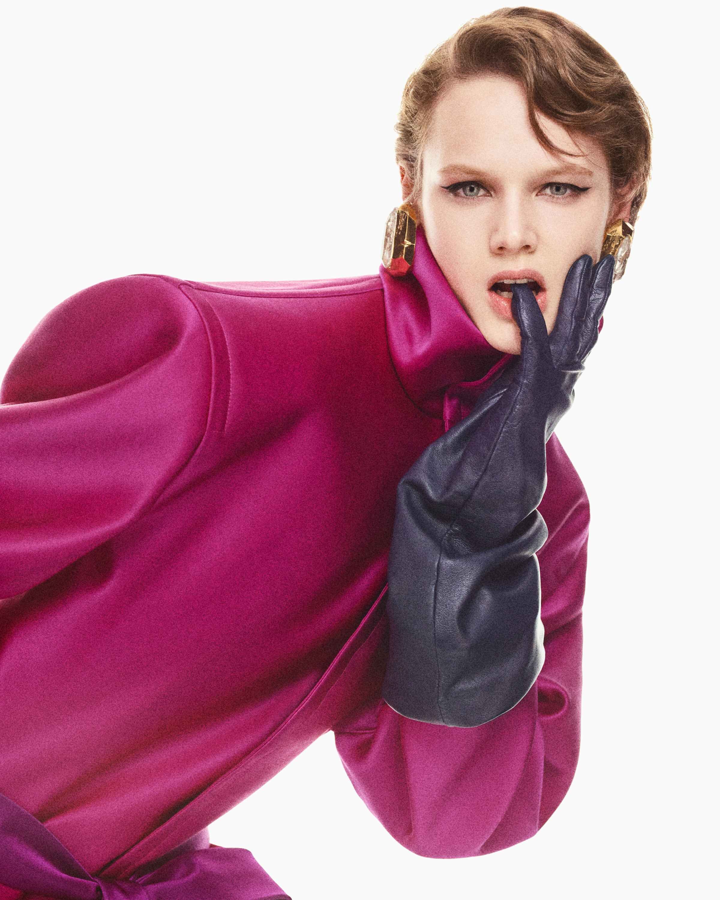 boxy belted coat in silk satin