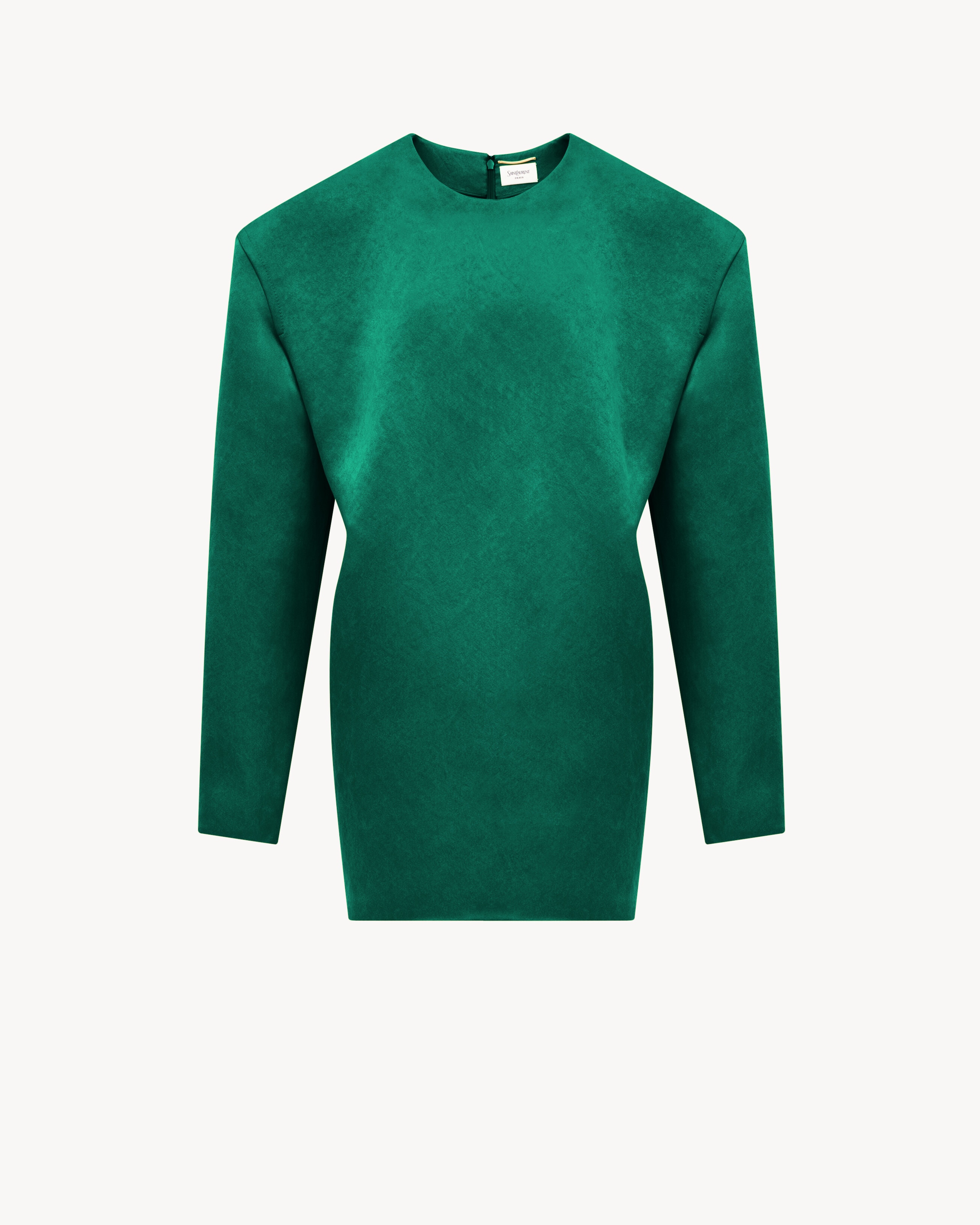 boxy dress in stonewash silk satin