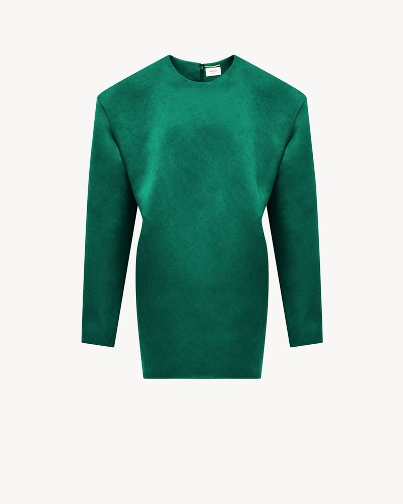 boxy dress in stonewash silk satin