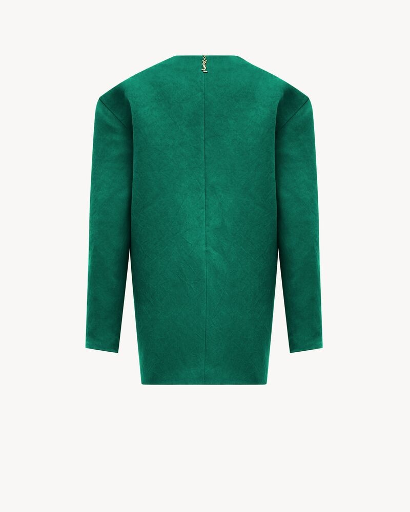 boxy dress in stonewash silk satin