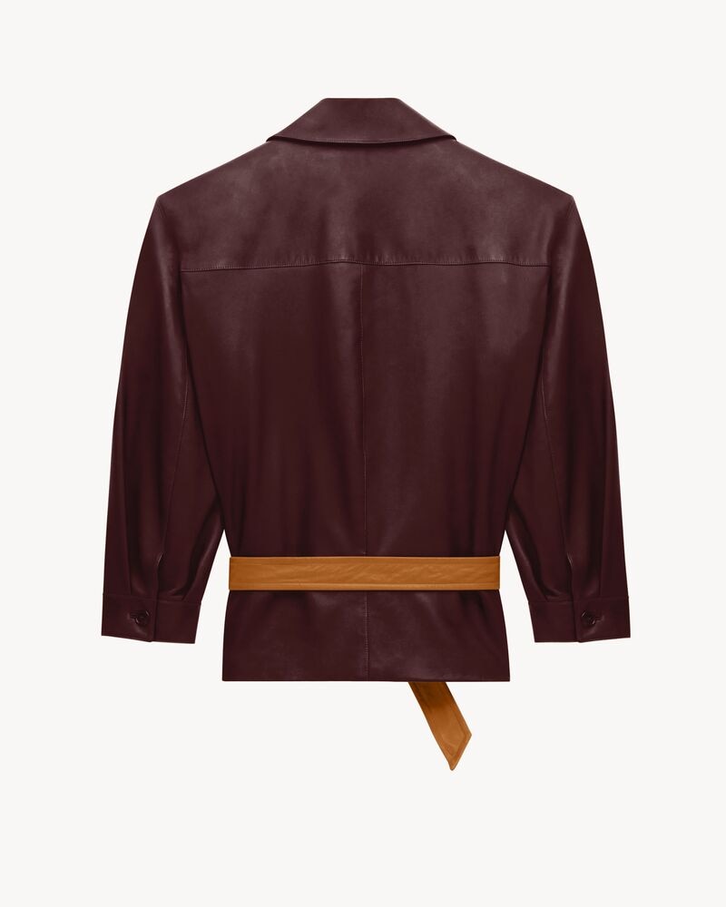 belted jacket in lambskin