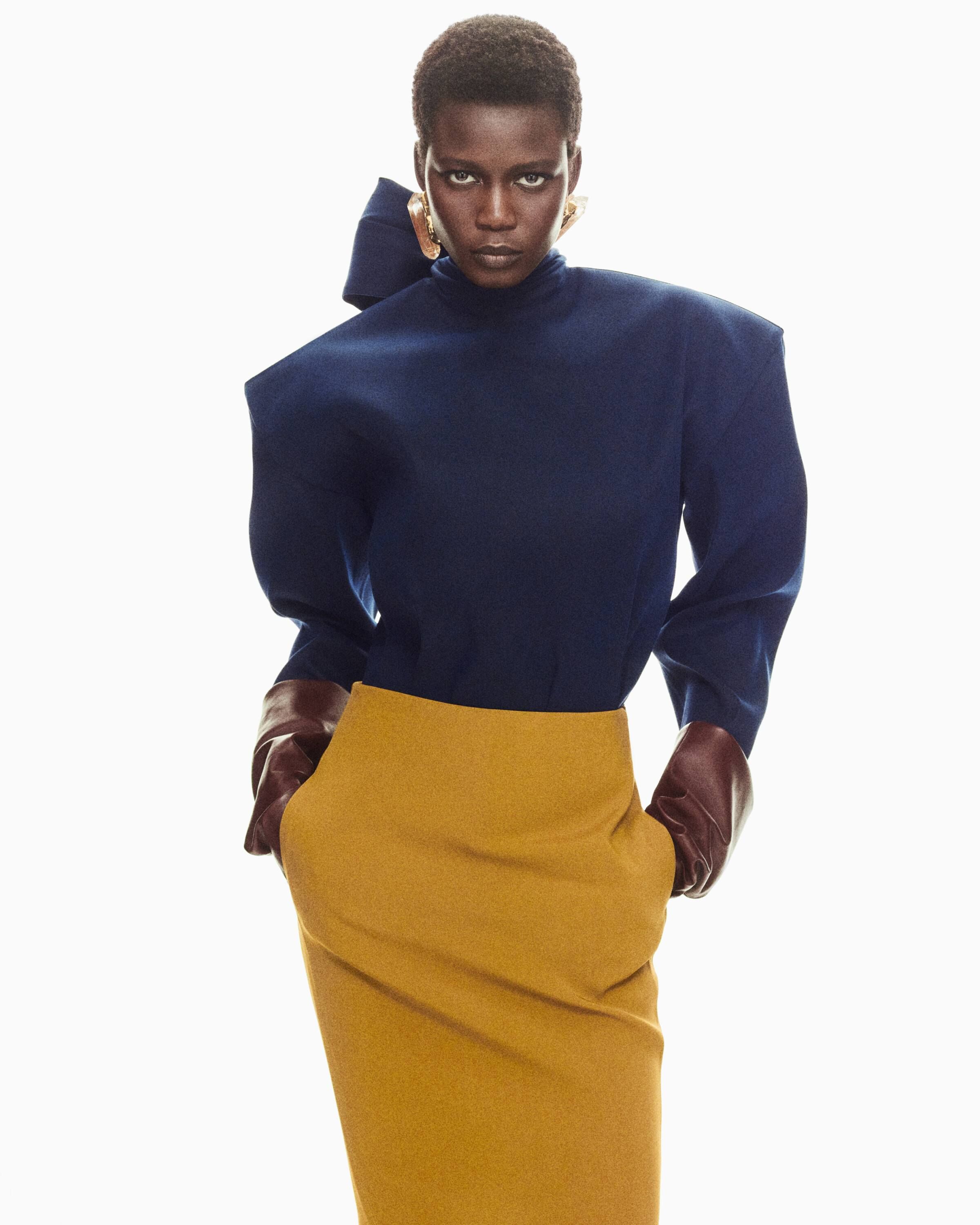 boxy lavallière top in organza