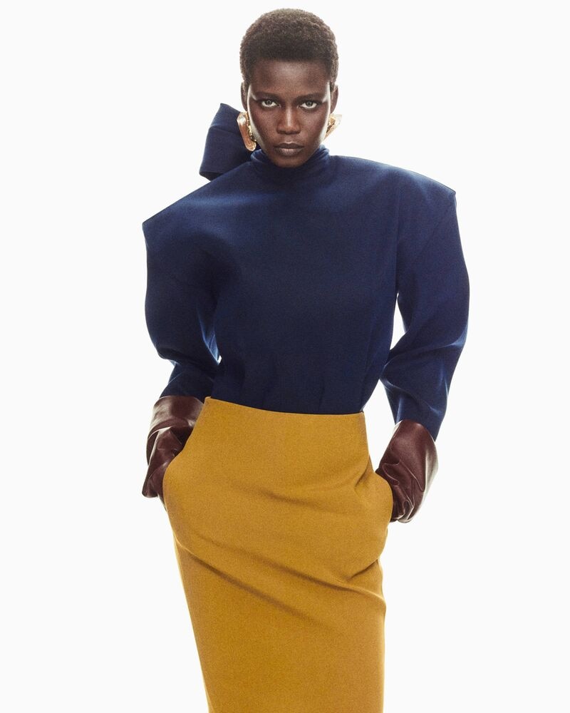 boxy lavallière top in organza