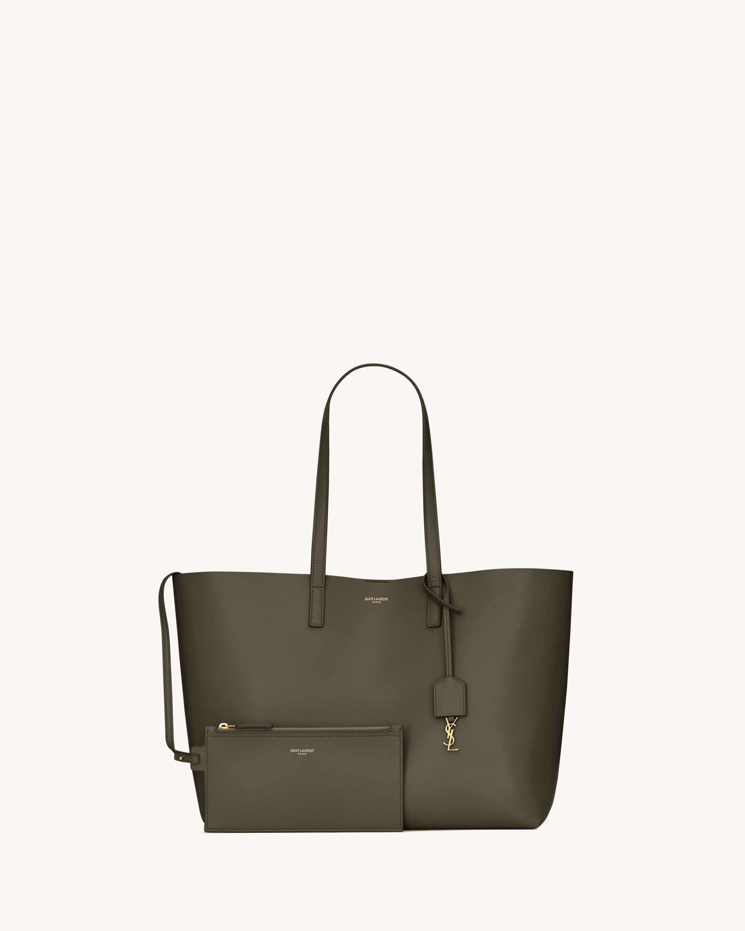 Shopping Saint Laurent in leather