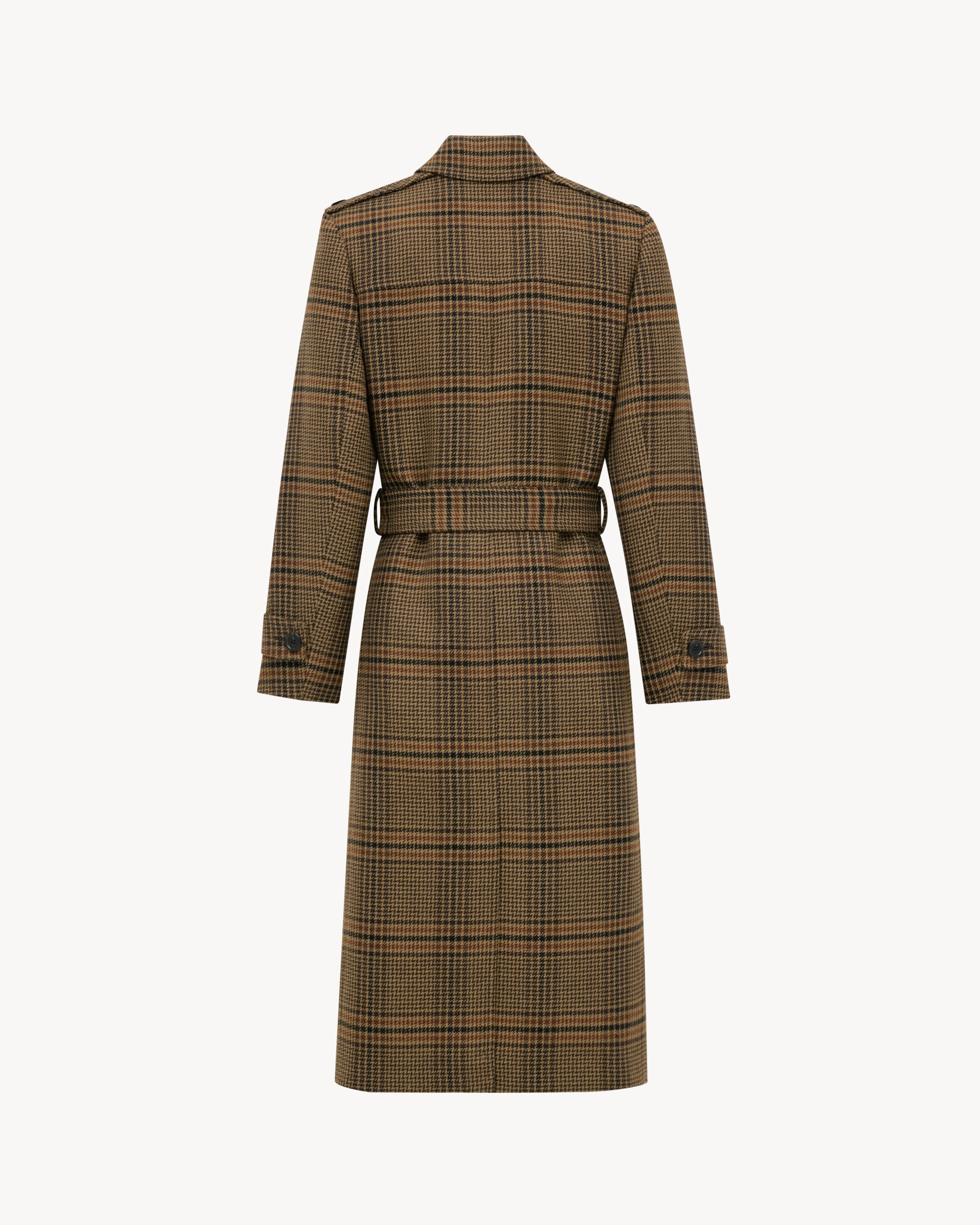 long coat in prince of wales wool