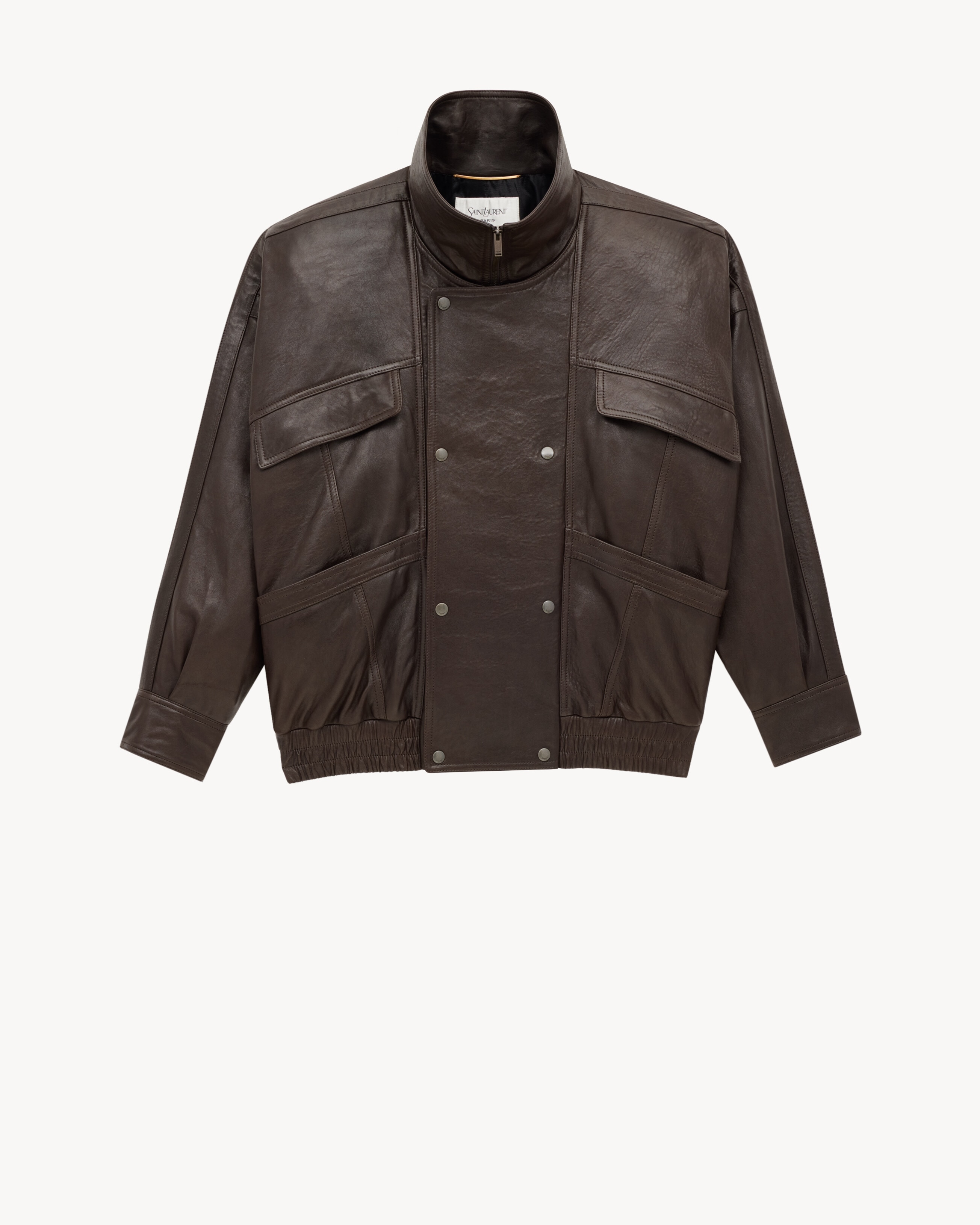 bomber jacket in bubbled lambskin