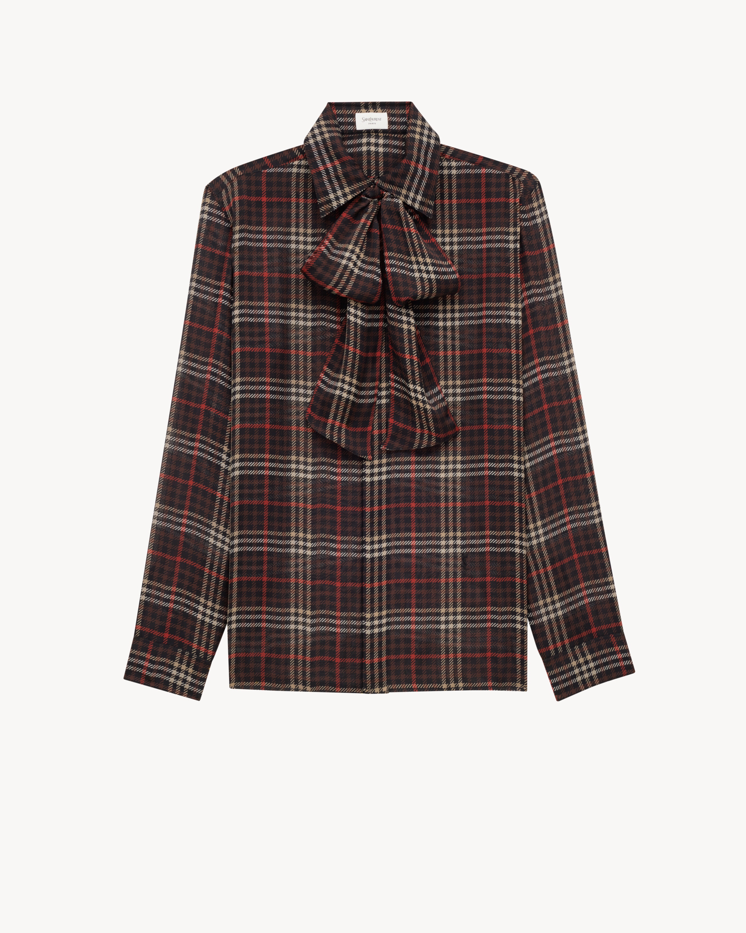 CASSANDRE shirt in tartan silk crepe