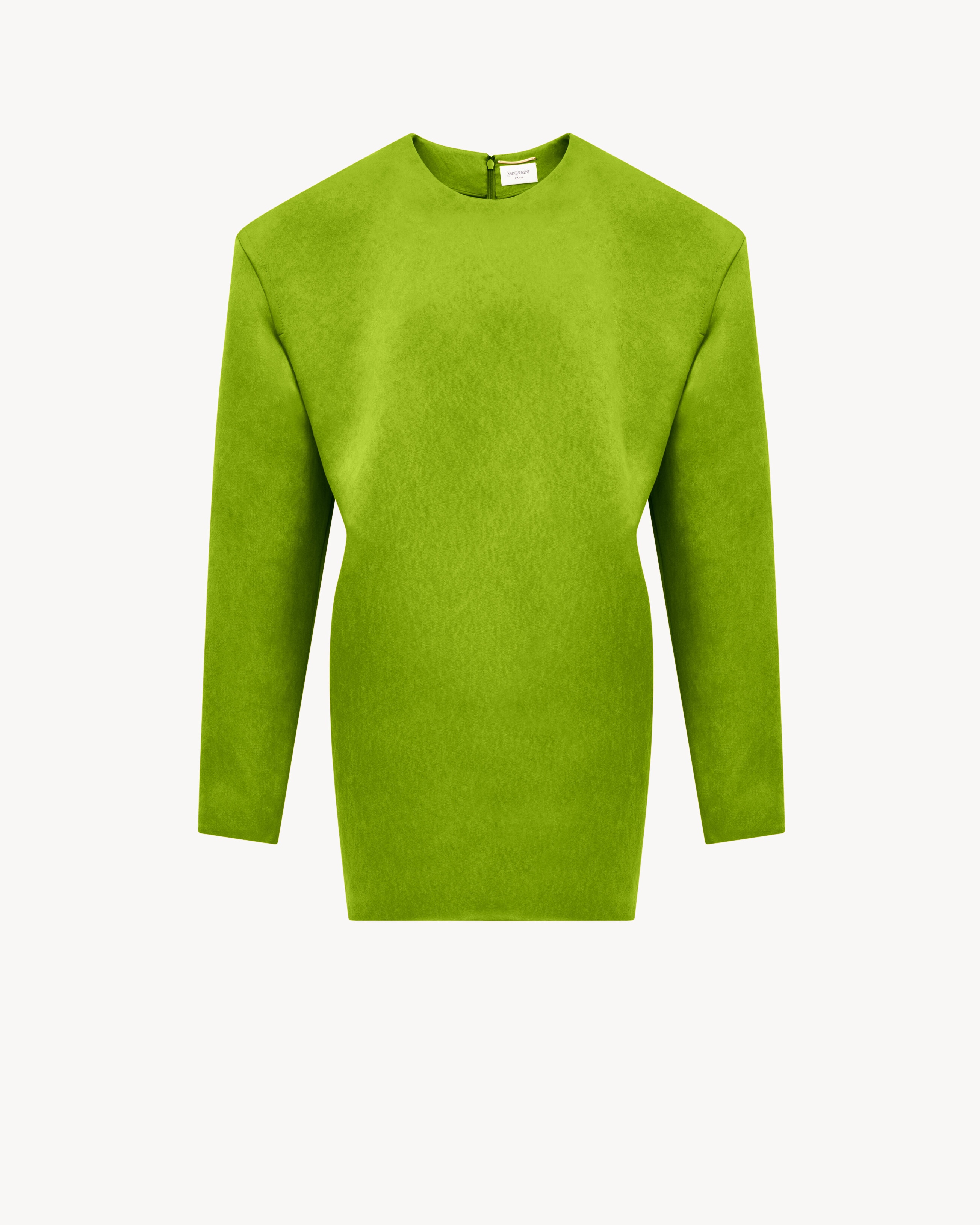 boxy dress in stonewash silk satin