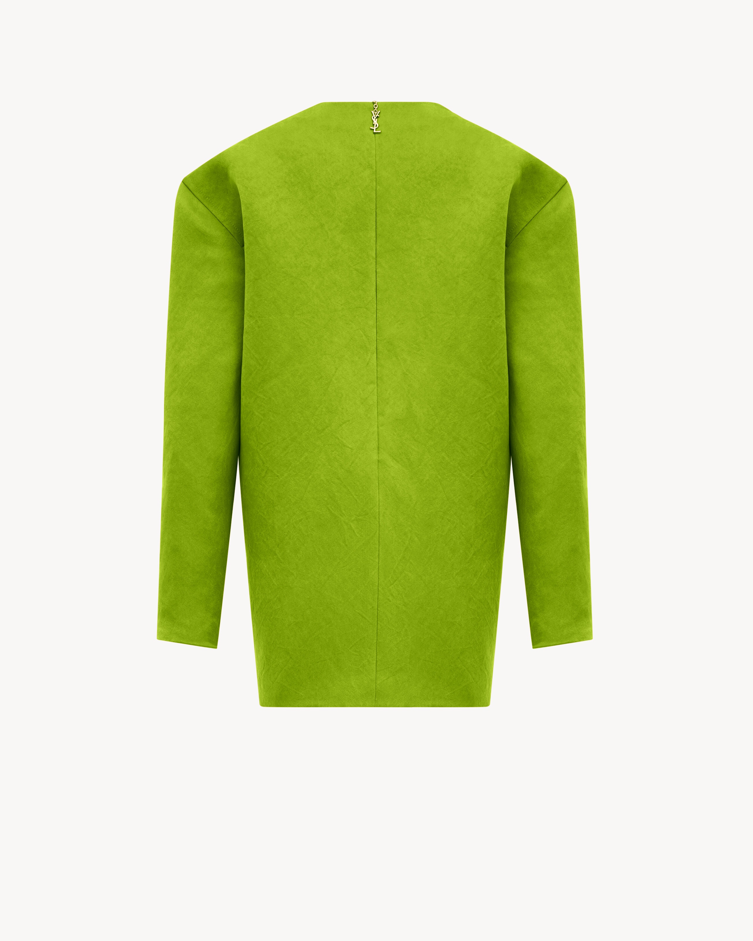 boxy dress in stonewash silk satin