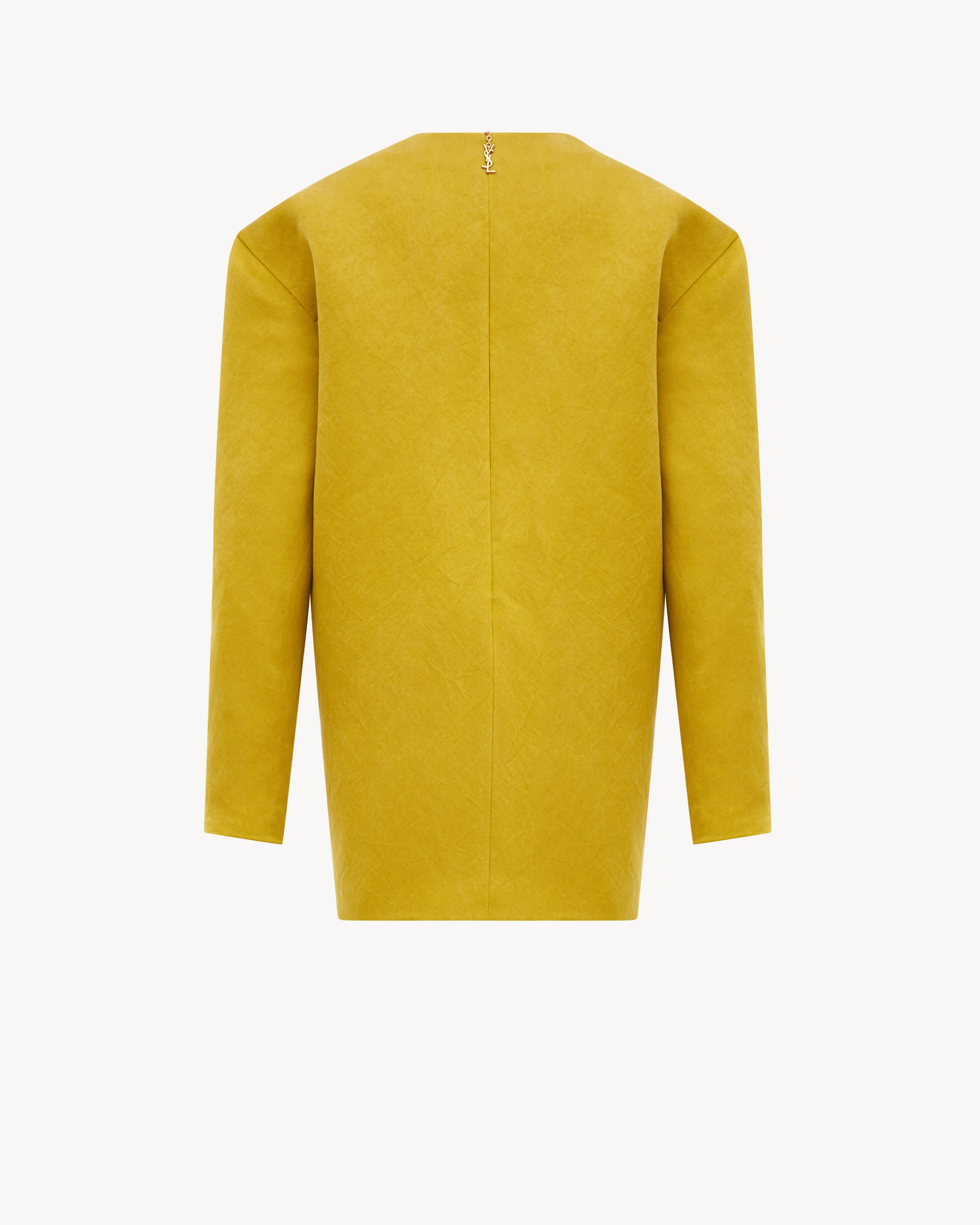 boxy dress in stonewash silk satin