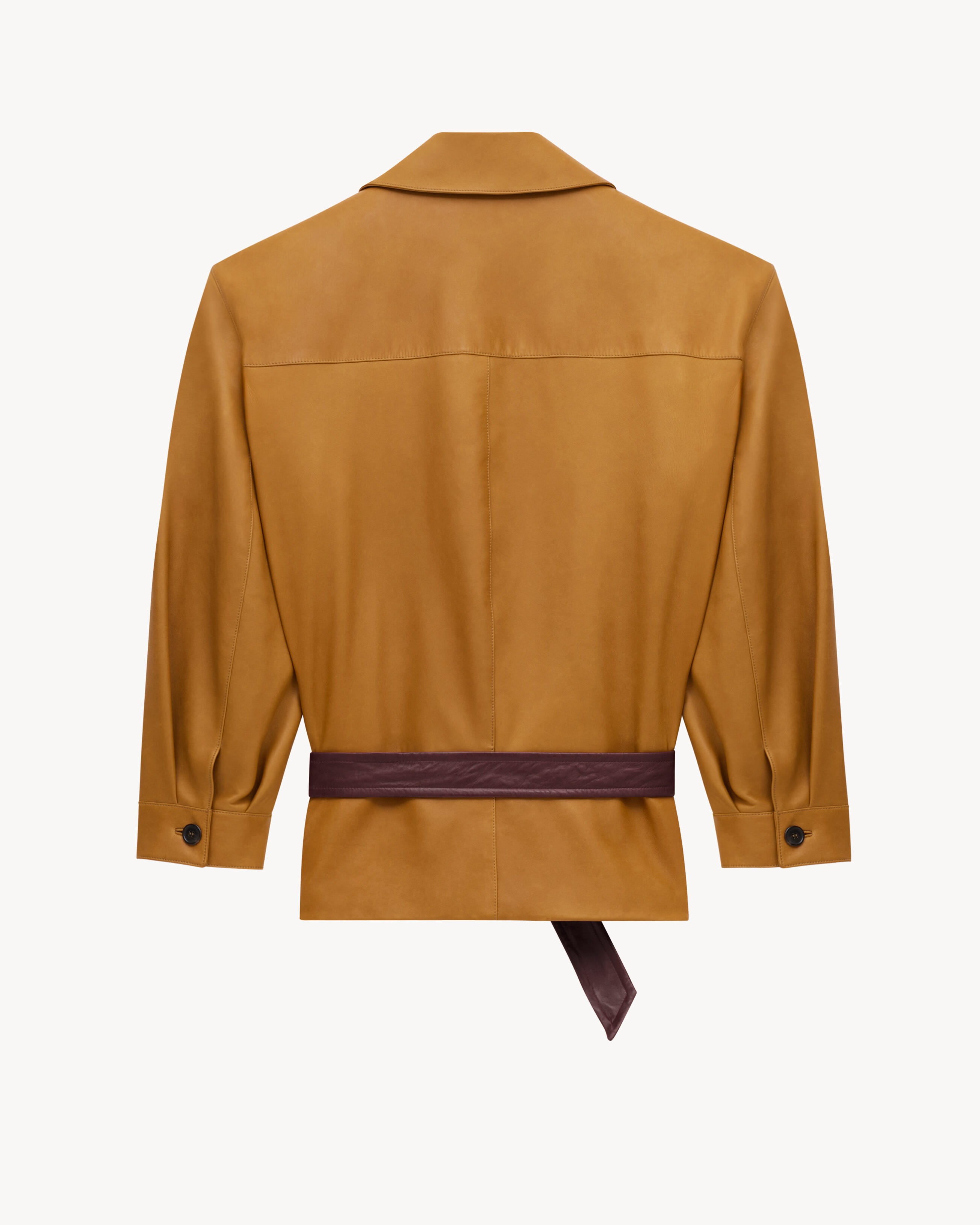 belted jacket in lambskin