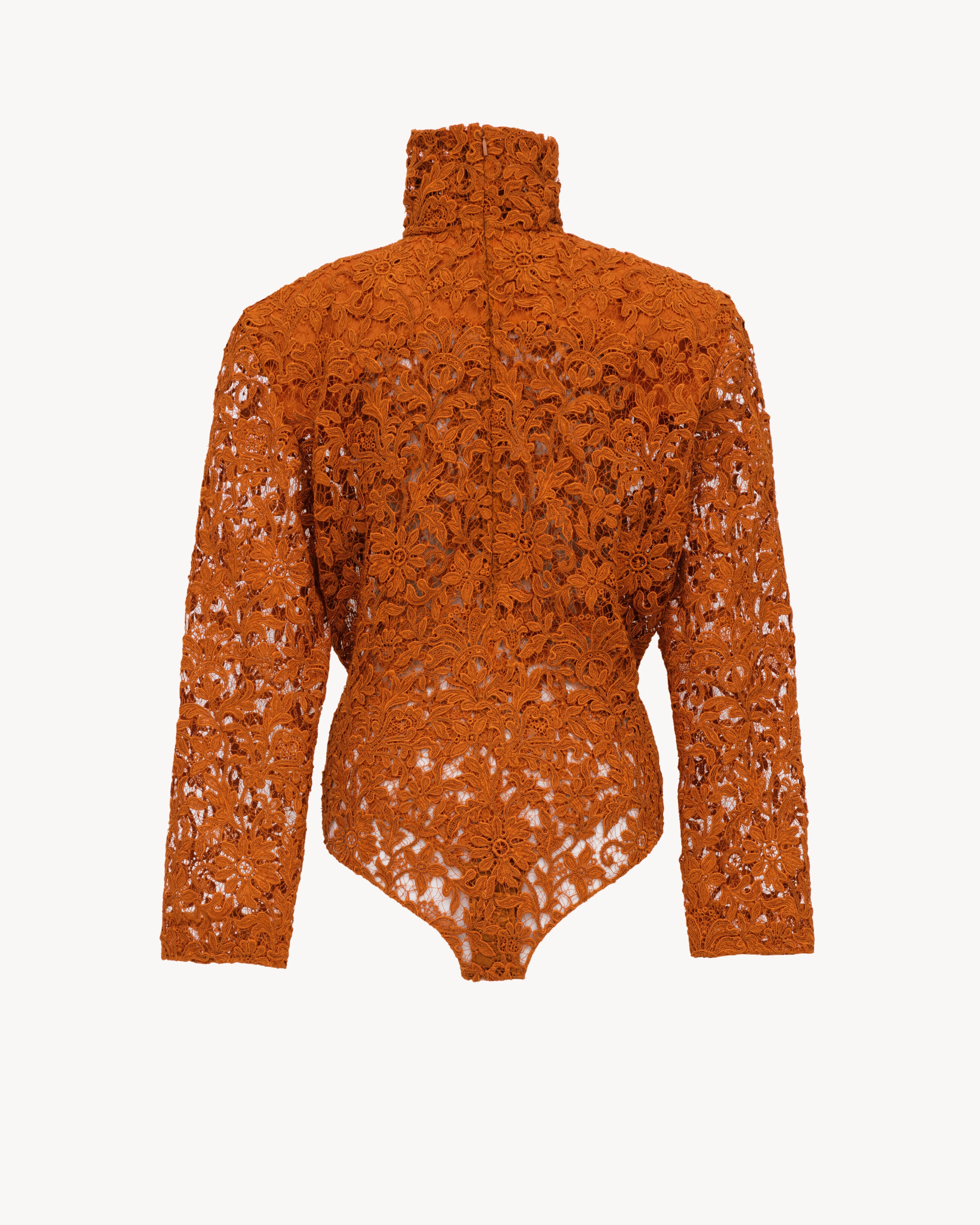 boxy bodysuit in guipure lace