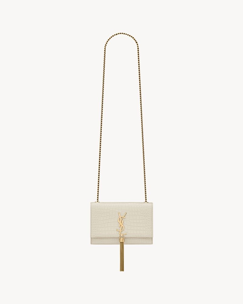 KATE SMALL TASSEL IN CROCODILE-EMBOSSED LEATHER