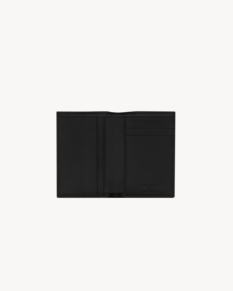SAINT LAURENT PARIS credit card wallet in grain de poudre leather