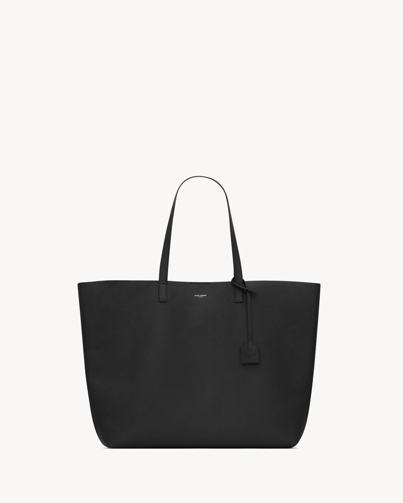 Bold East/West shopping bag in grained leather