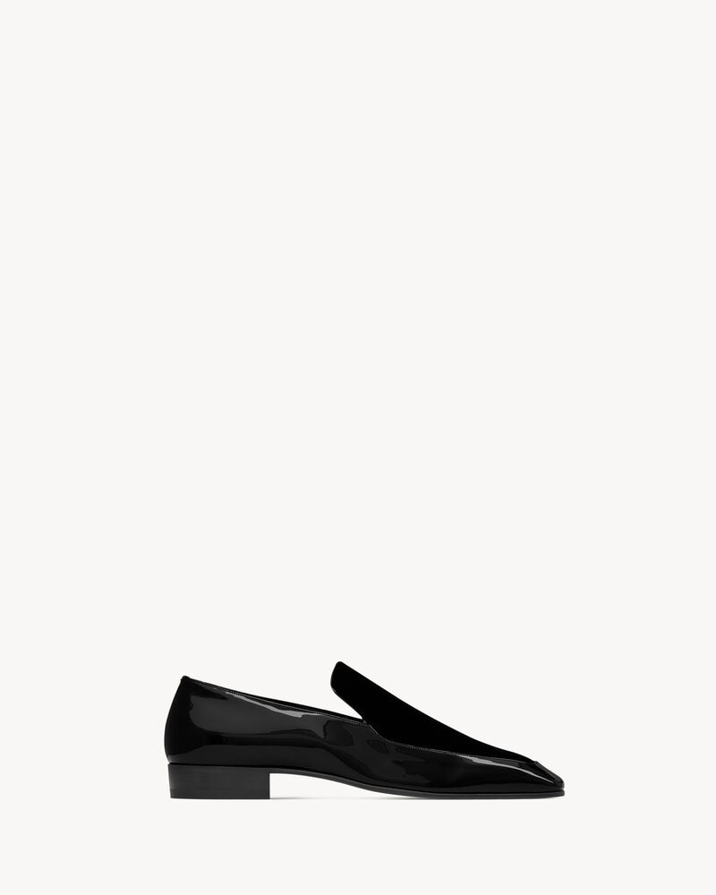 GABRIEL loafers in patent leather and velvet