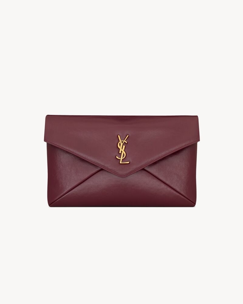 CASSANDRE large envelope pouch in shiny leather