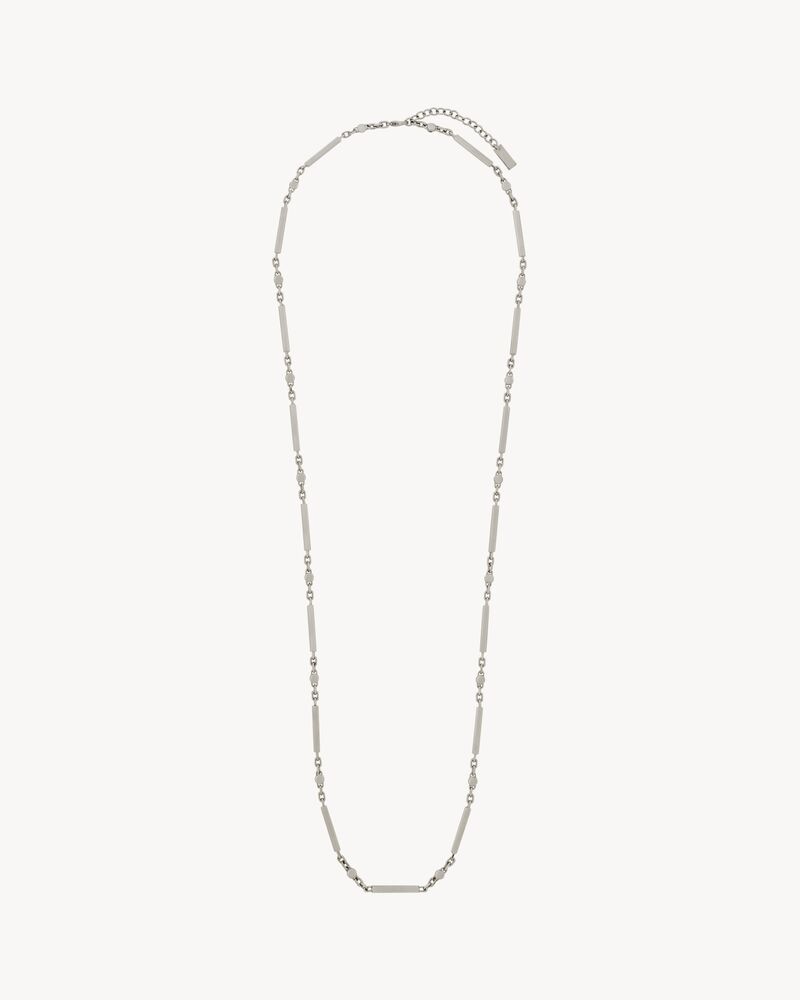 crystal bar necklace in metal