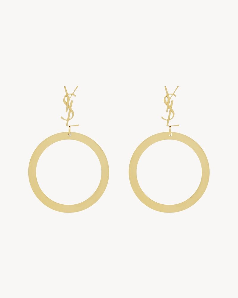 CASSANDRE pendant hoop earrings in metal