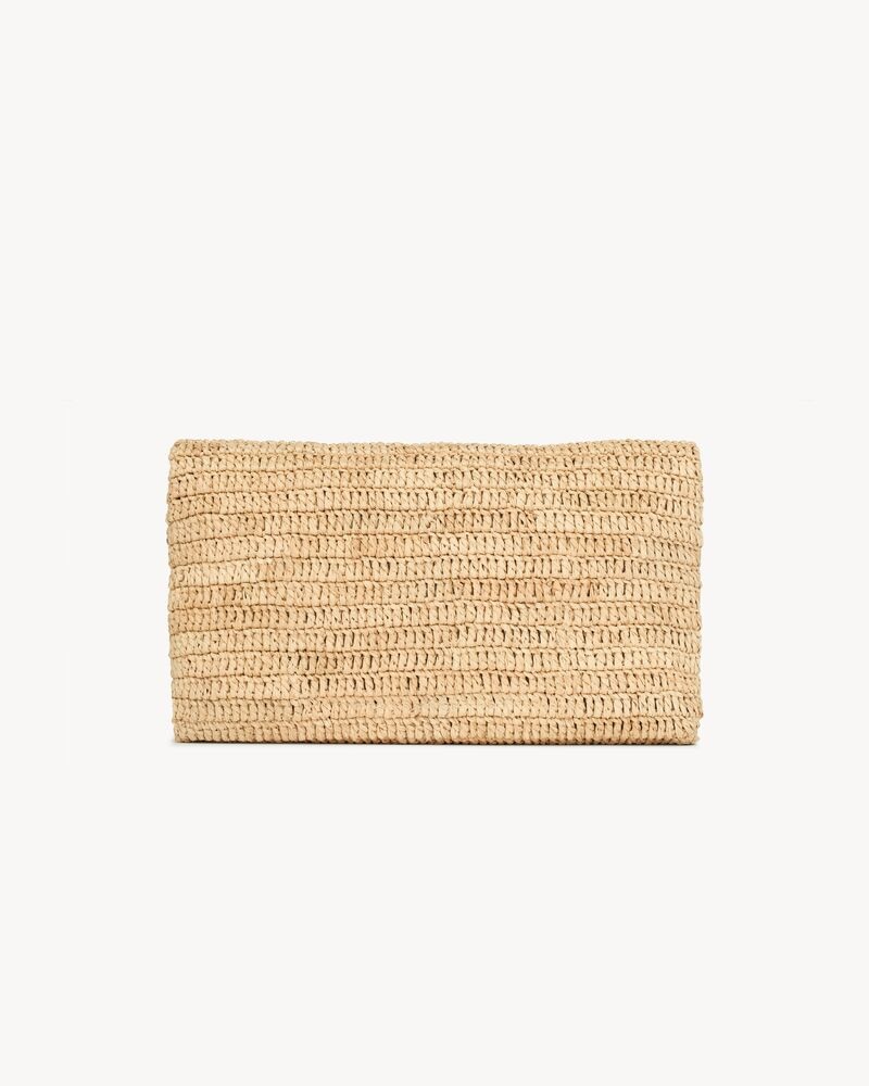 CASSANDRE large envelope pouch in raffia