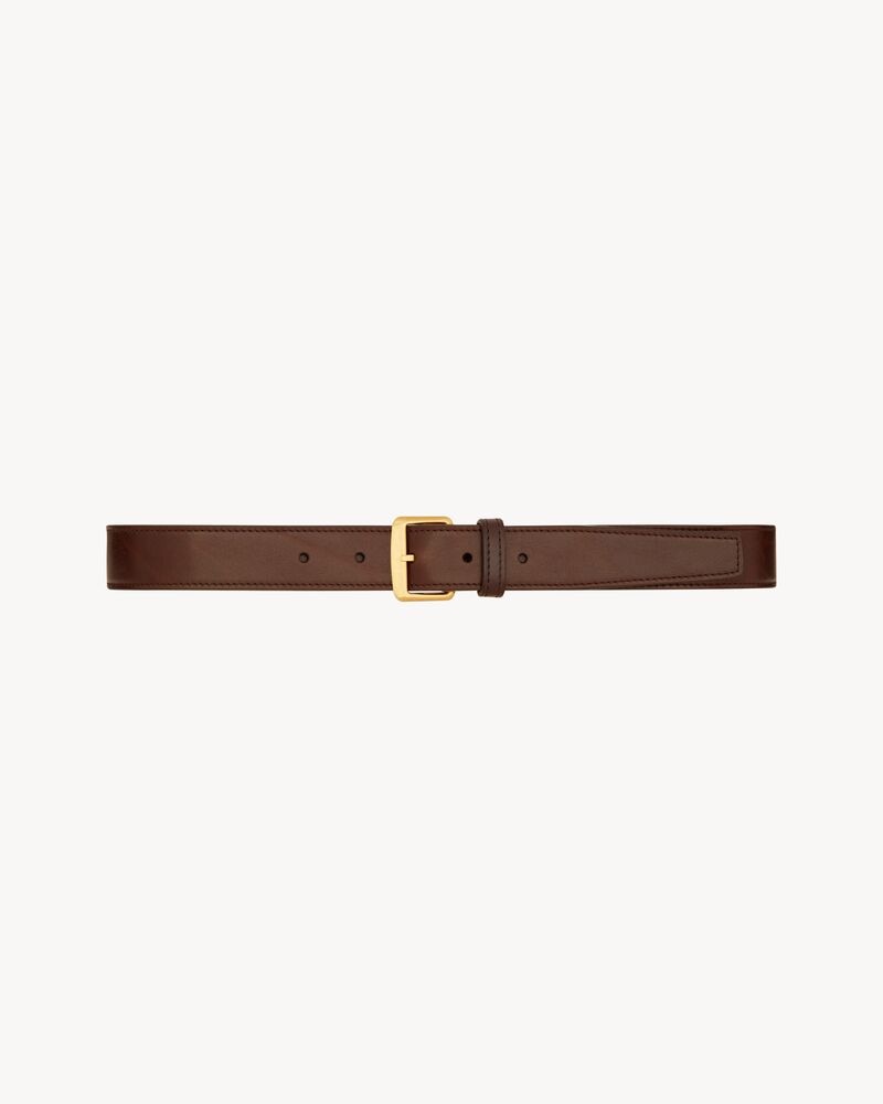 square buckle belt in leather