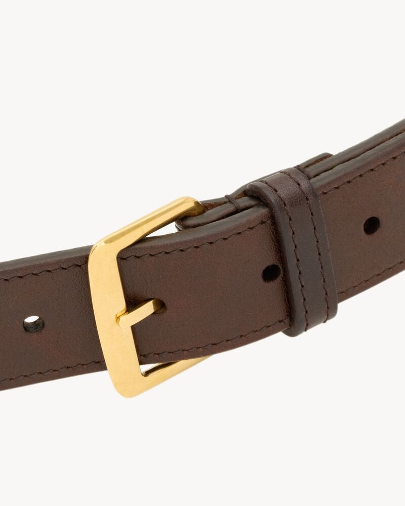 square buckle belt in leather