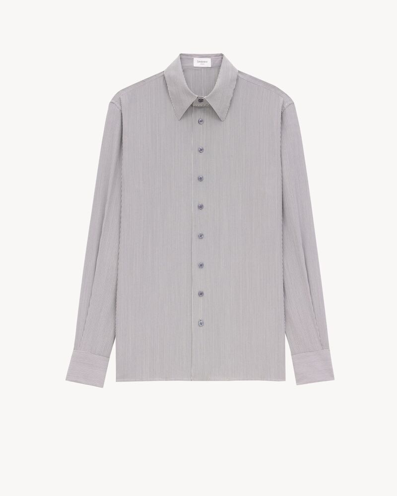 shirt in striped silk