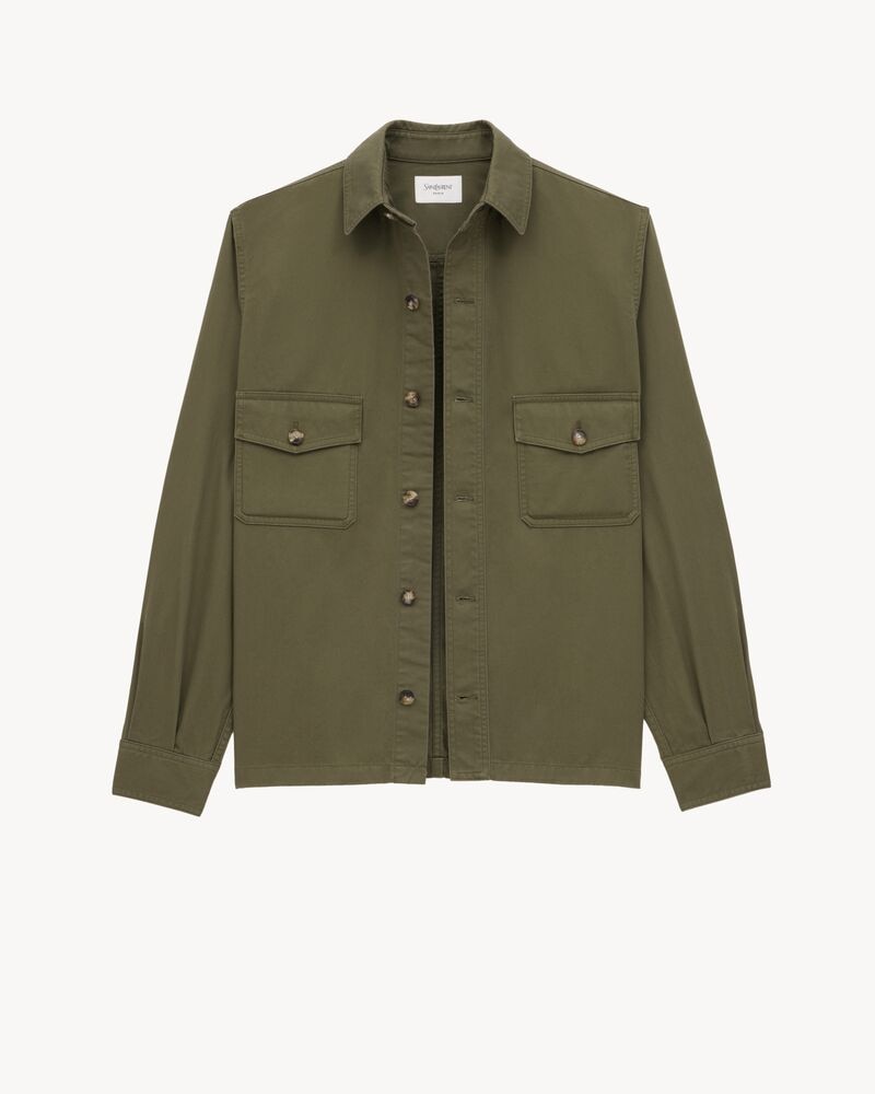 overshirt in cotton twill