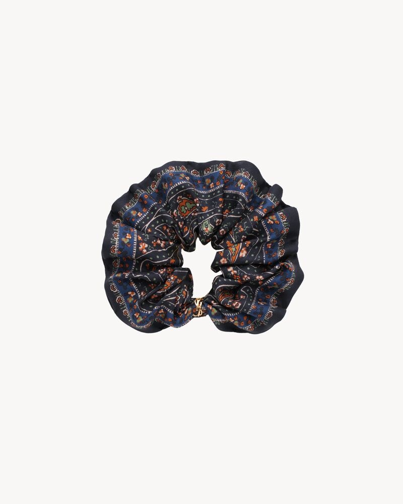CASSANDRE scrunchie in paisley silk twill