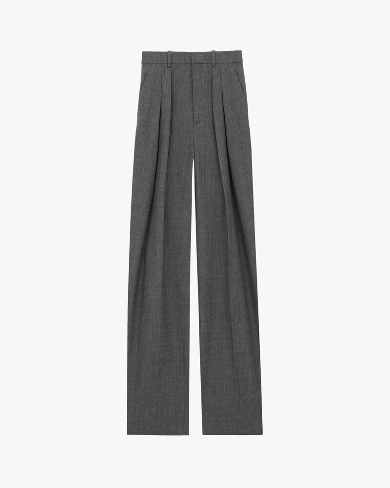 wide-leg pants in wool chiné