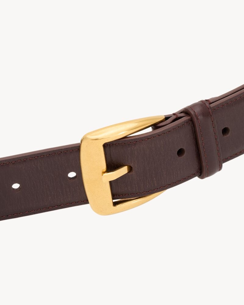 trapezoid belt in leather