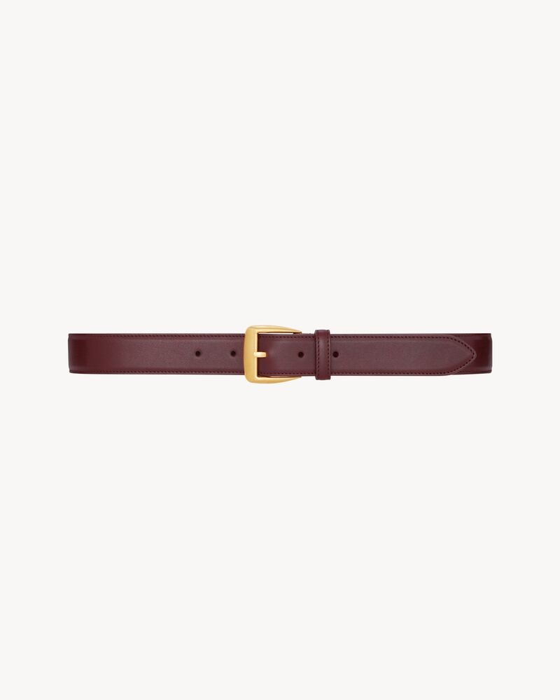 trapezoid belt in grained leather