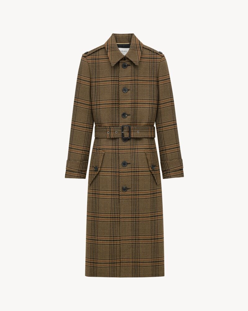 long coat in prince of wales wool
