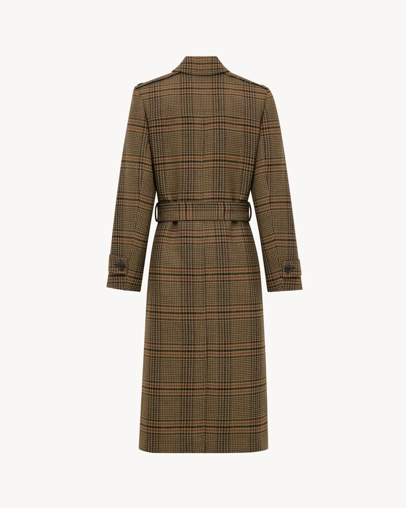 long coat in prince of wales wool