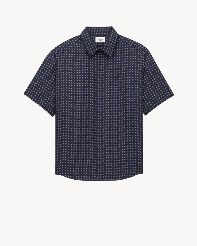 shirt in square silk
