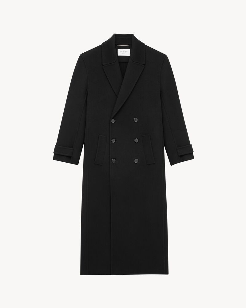 long coat in brushed cashmere and wool