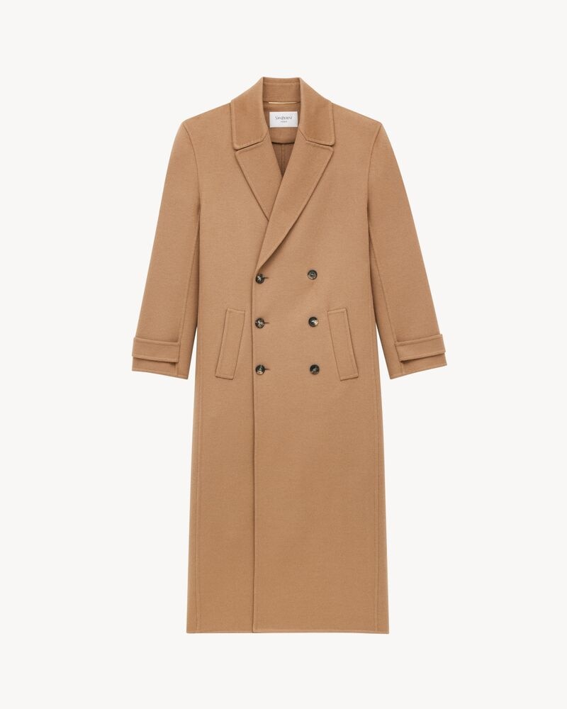 long coat in brushed cashmere and wool