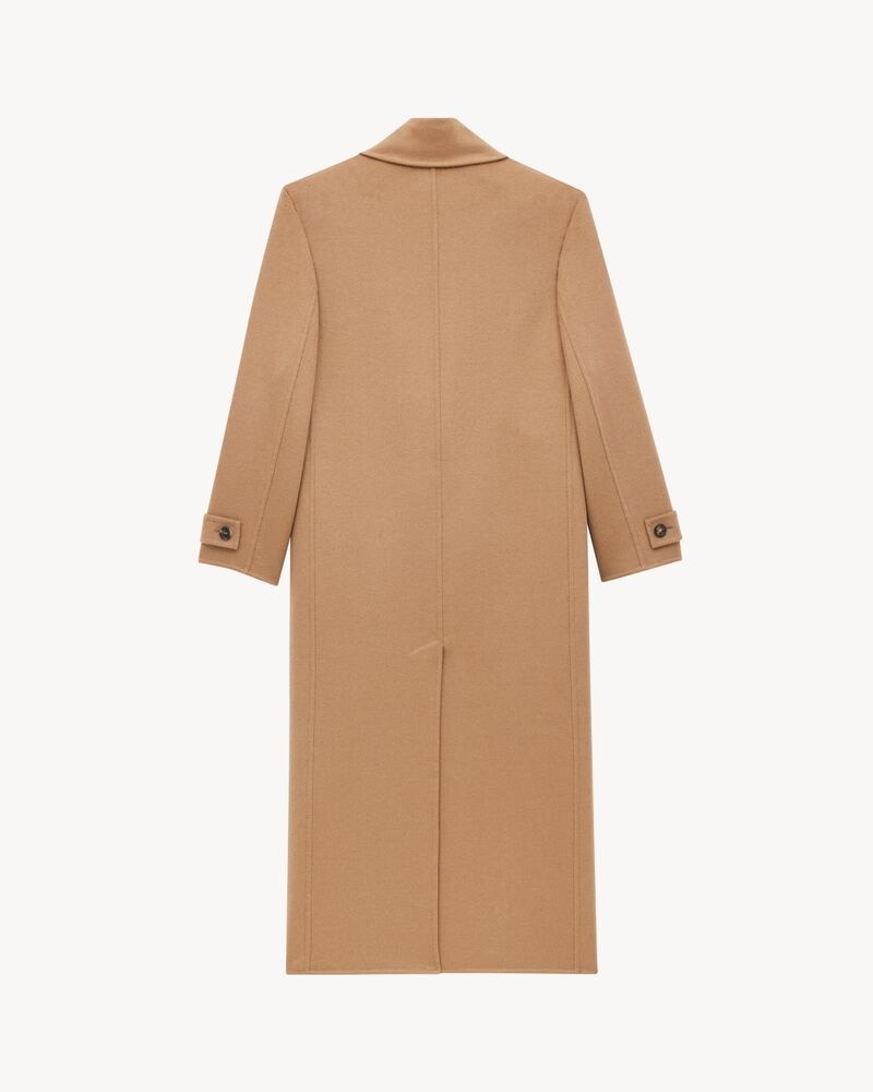 long coat in brushed cashmere and wool