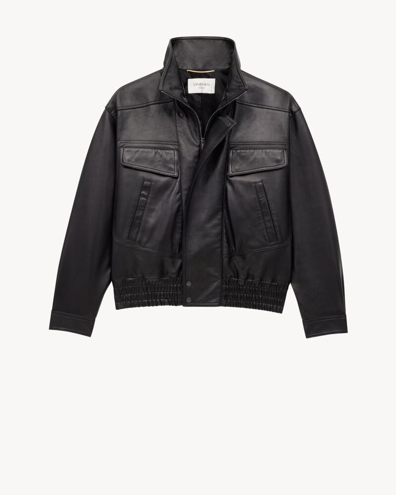 bomber jacket in plunged lambskin
