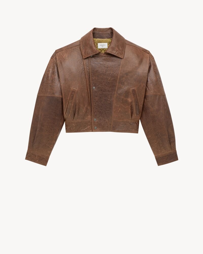 bomber jacket in aged lambskin