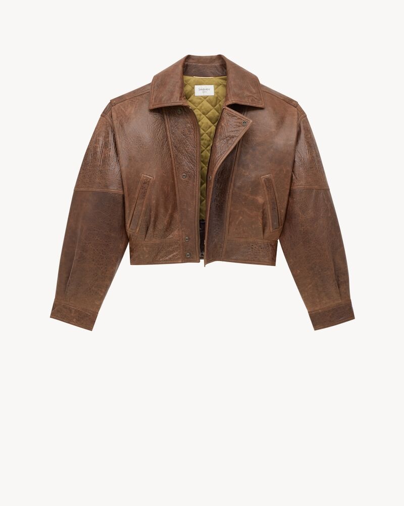 bomber jacket in aged lambskin