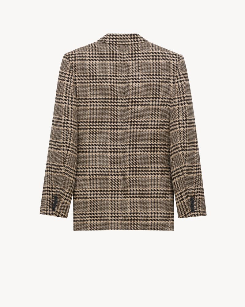 jacket in prince of wales silk and cashmere