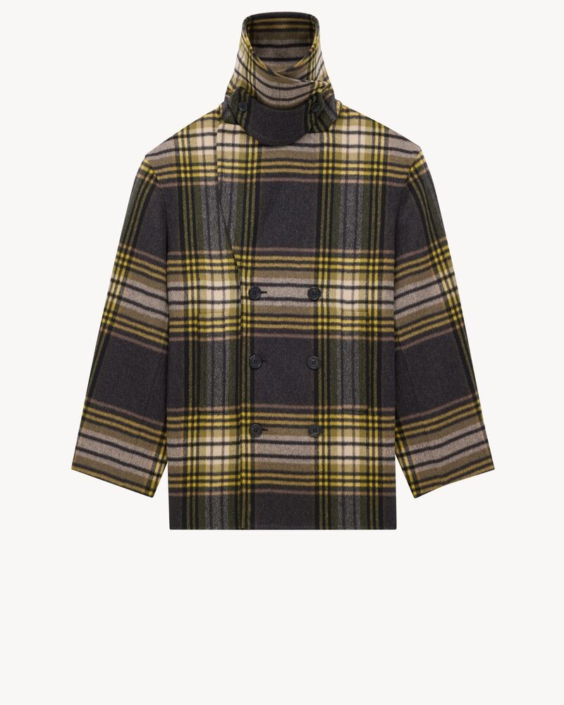 peacoat in wool tartan