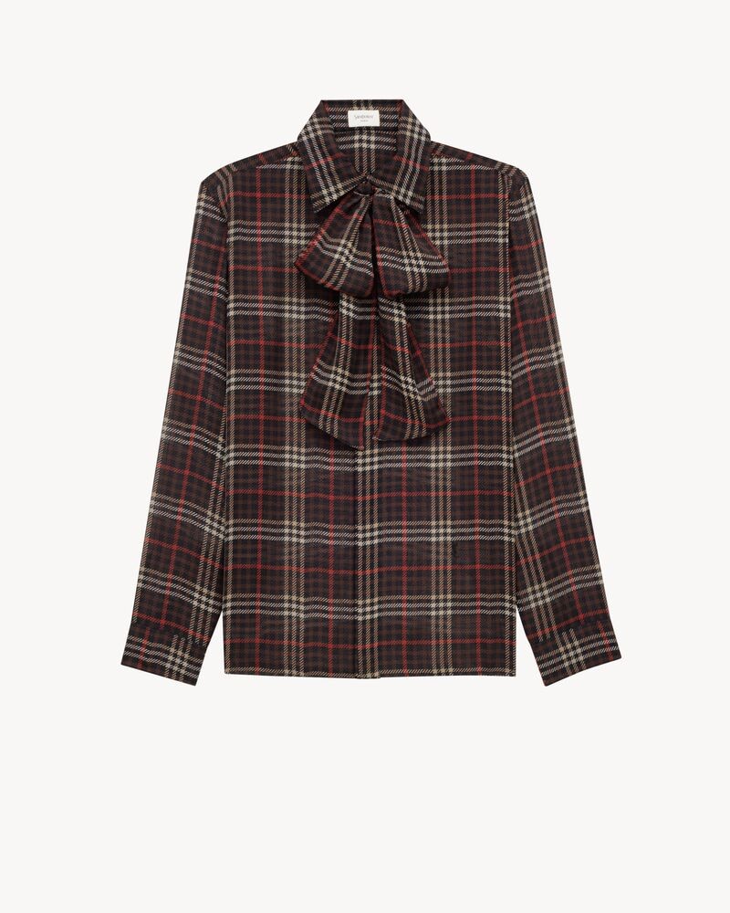 CASSANDRE shirt in tartan silk crepe