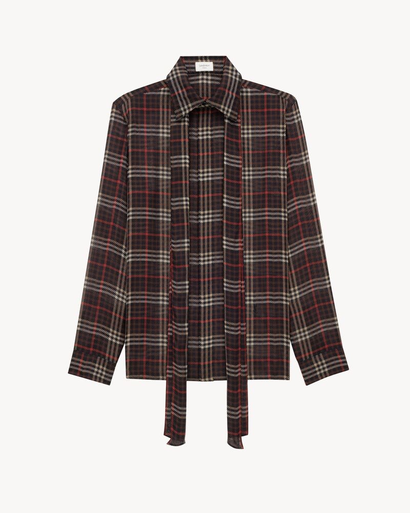 CASSANDRE shirt in tartan silk crepe