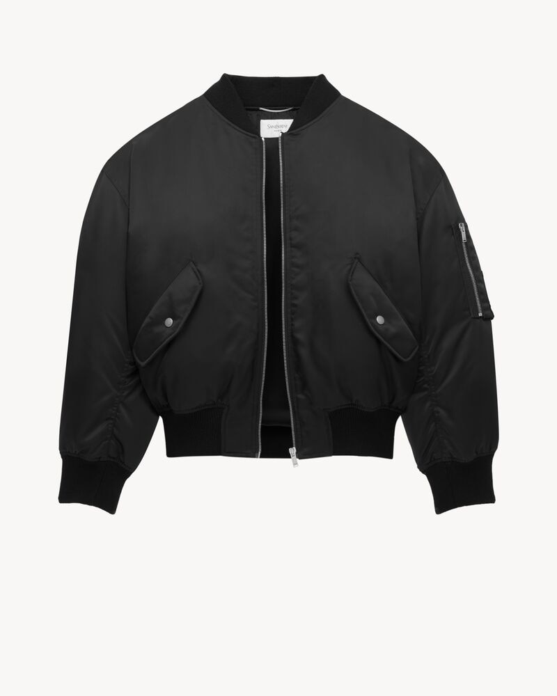 bomber jacket in water-repellent nylon serge