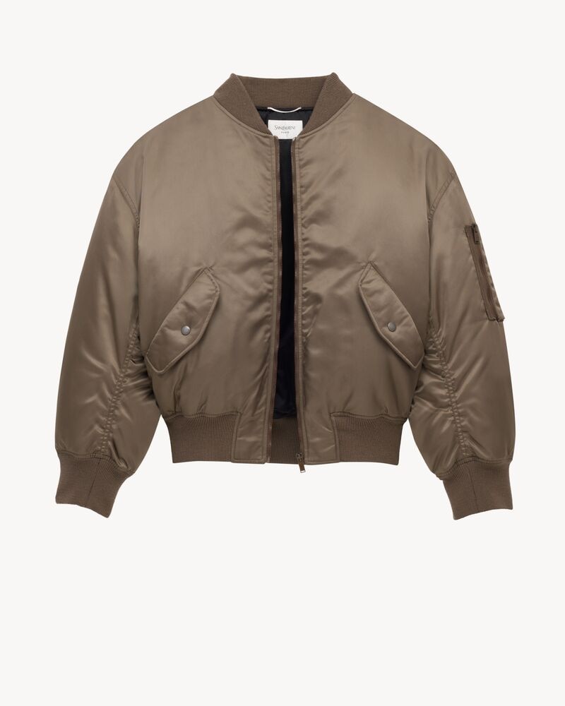 bomber jacket in water-repellent nylon serge