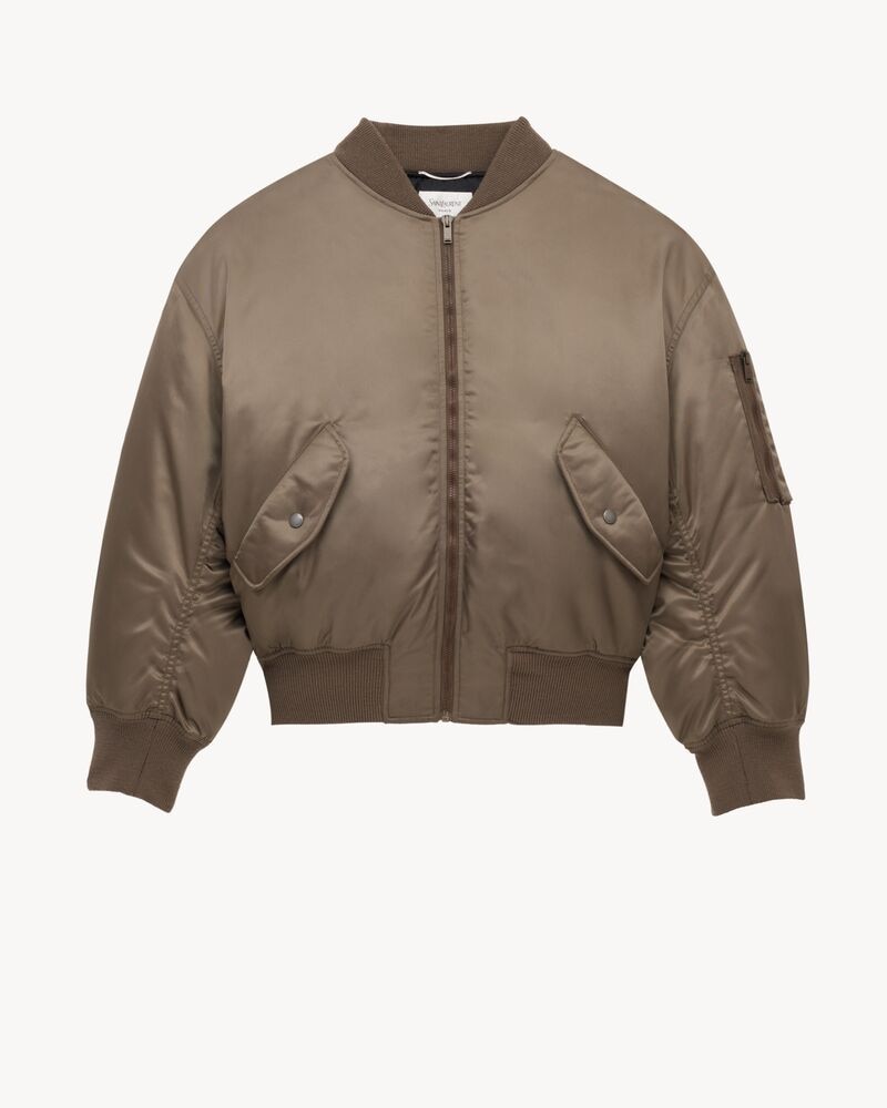 bomber jacket in water-repellent nylon serge